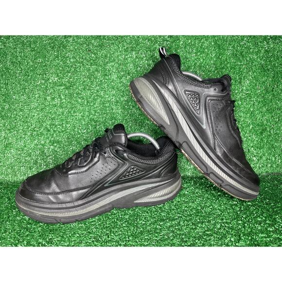 Hoka One One Mens Bondi LTR Wide Running Shoes Sneakers Size 10 2E Black Leather main image 8